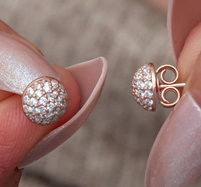 Heliophilia Silver Pendientes de Plata de Ley 925 con Baño de Oro Rosa y Circón Heliophilia Silver Pendientes de Plata de Ley 925 con Baño de Oro Rosa y Circón